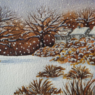 landschaftliches Winterbild Landschaftliche Hütten Puzzle