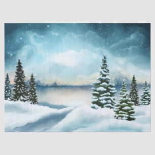 landschaftliches Winterhalbpapier Seidenpapier