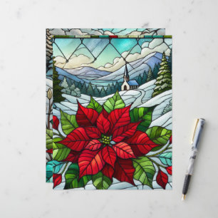 Landschaftliches Winterpoinsettia - gestaltetes Gl