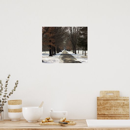 Landschaftliches Winterwanderplakat Poster (Küche)