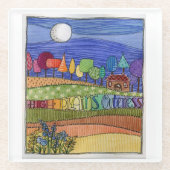 Landschafts-Achterbahn Glasuntersetzer (Vorderseite)