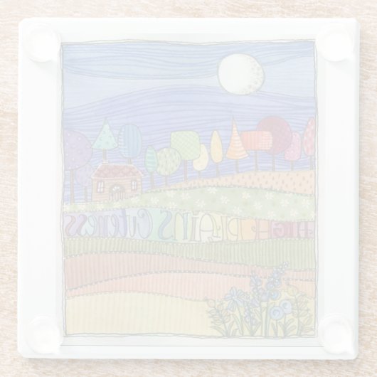 Landschafts-Achterbahn Glasuntersetzer (Rückseite)