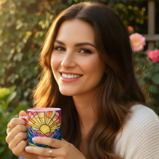 Landschafts-Buntglas-Kaffeetasse-Becher-Geschenk Tasse