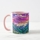 Landschafts-Buntglas-Kaffeetasse-Becher-Geschenk Tasse (Links)