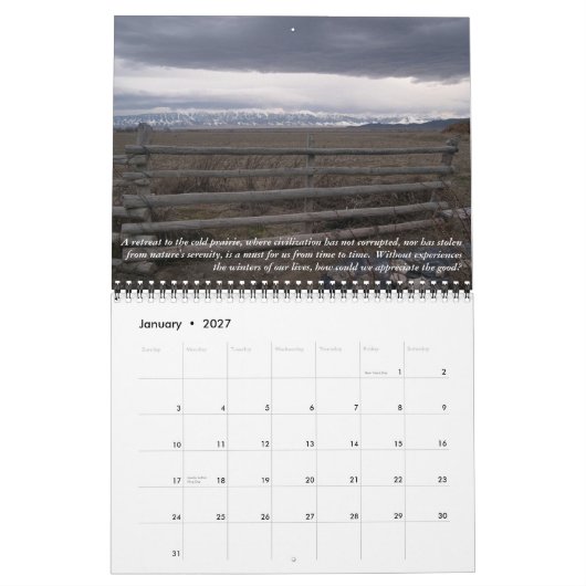 Landschafts-Kalender 2 Kalender (Jan 2027)