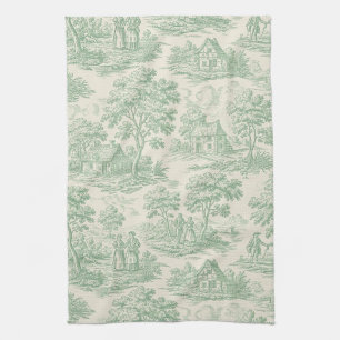 Landschafts-Sage-Grün-Toile-Bauernhoftier Geschirrtuch