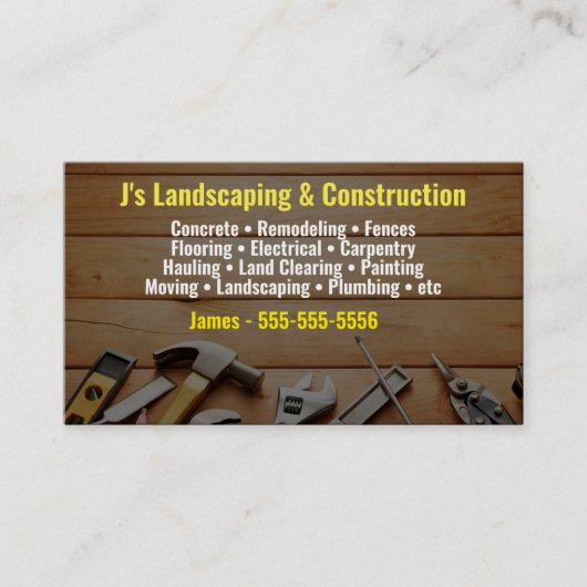 Landschafts- und Bauausweis Visitenkarte (Vorderseite)