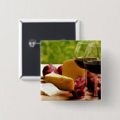 Landschafts-Wein, Käse u. Frucht Button (Vorne & Hinten)