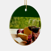 Landschafts-Wein, Käse u. Frucht Keramikornament (Rechts)