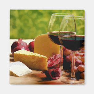 Landschafts-Wein, Käse u. Frucht Magnet