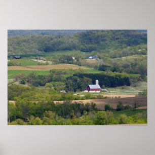 Landschaftsansicht von Ackerland südlich von Arcad Poster