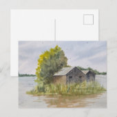 Landschaftsaquarellmalerei  postkarte (Vorne/Hinten)