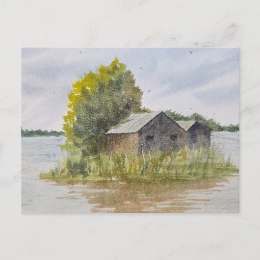 Landschaftsaquarellmalerei  postkarte (Vorderseite)