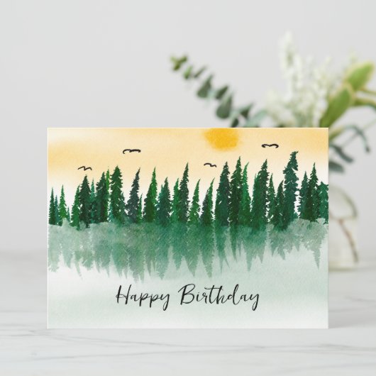 Landschaftsaquarettwelt Feiertagskarte (Stehend Vorderseite)