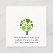 Landschaftsarchitektur | Baum Quadratische Visitenkarte (Rückseite)