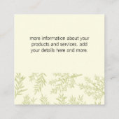 Landschaftsarchitektur | Juniper Branches Quadratische Visitenkarte (Rückseite)