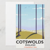 Landschaftsbahnposter von Cotswolds Briefpapier (Vorne/Hinten)
