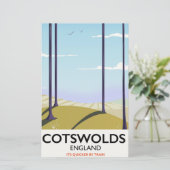 Landschaftsbahnposter von Cotswolds Briefpapier (Stehend Vorderseite)