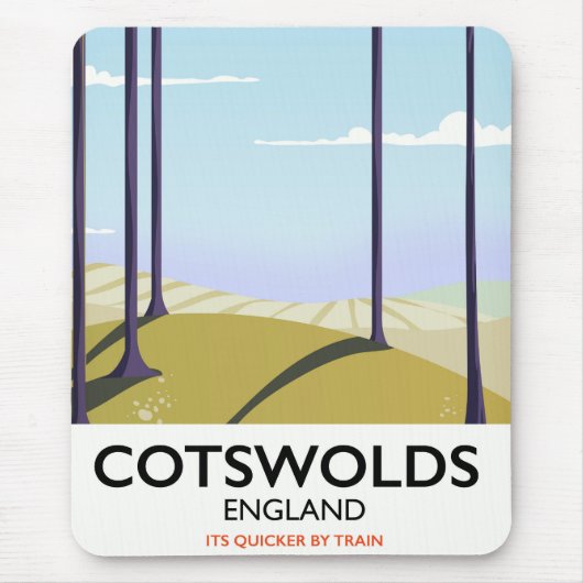 Landschaftsbahnposter von Cotswolds Mousepad (Vorne)