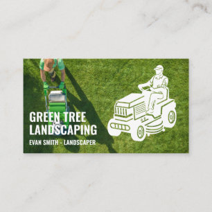 Landschaftsbau Aufsitzrasenmäher Gartenarbeit Visitenkarte