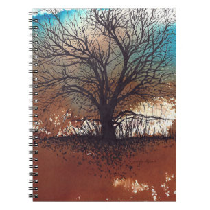 Landschaftsbaum Aquarellmalerei Notizblock