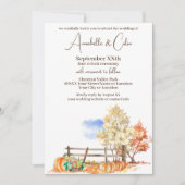 Landschaftsbäume und Pumpkins im rustikalen Herbst Einladung (Vorderseite)