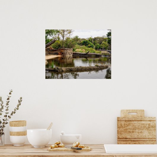 Landschaftsbild am Ufer Poster (Küche)
