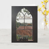 Landschaftsbild aus Kirchenfenster für Papa Karte (Gelbe Blume)