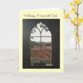 Landschaftsbild aus Kirchenfenstermalerei Karte (Gelbe Blume)