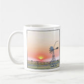 Landschaftsbild bei Sunset mit rustikalem Windmill Kaffeetasse (Links)