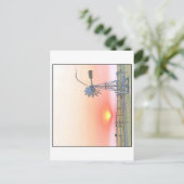 Landschaftsbild bei Sunset mit rustikalem Windmill Postkarte (Stehend Vorderseite)