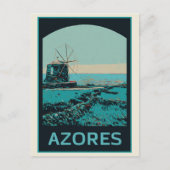 Landschaftsbild der Azoren Portugal Postkarte (Vorderseite)