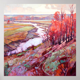 Landschaftsbild des Landes Poster