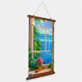 Landschaftsbild des Sees Wandteppich Mit Holzrahmen (Gewinkelt)