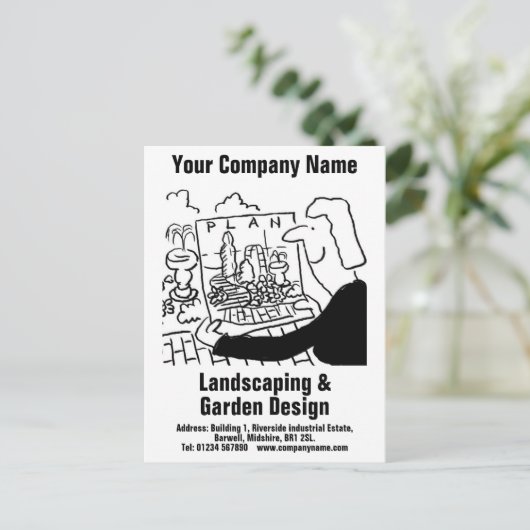 Landschaftsbild & Gartendesign Postkarte (Stehend Vorderseite)