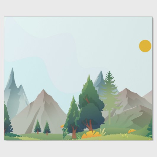 Landschaftsbild Geschenkpapier (Flach)