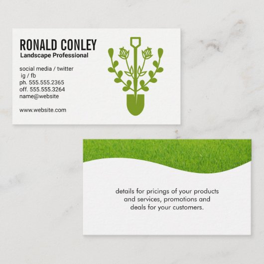 Landschaftsbild | Gras Visitenkarte (Vorne/Hinten)