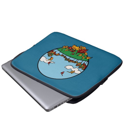 Landschaftsbild im Herbst Laptopschutzhülle (Vorne Knopf)