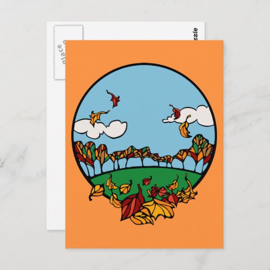 Landschaftsbild im Herbst Postkarte (Vorne/Hinten)