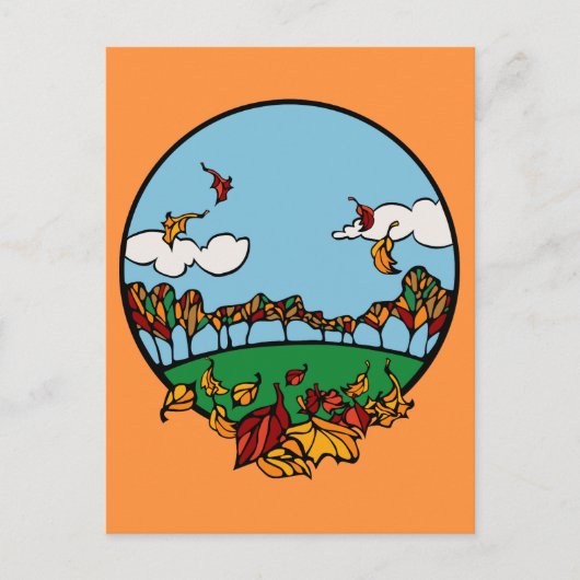 Landschaftsbild im Herbst Postkarte (Vorderseite)