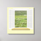 Landschaftsbild in Irland durch Fenster Leinwanddruck (Vorderseite)
