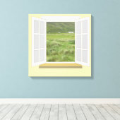 Landschaftsbild in Irland durch Fenster Leinwanddruck (Insitu (Holzboden))