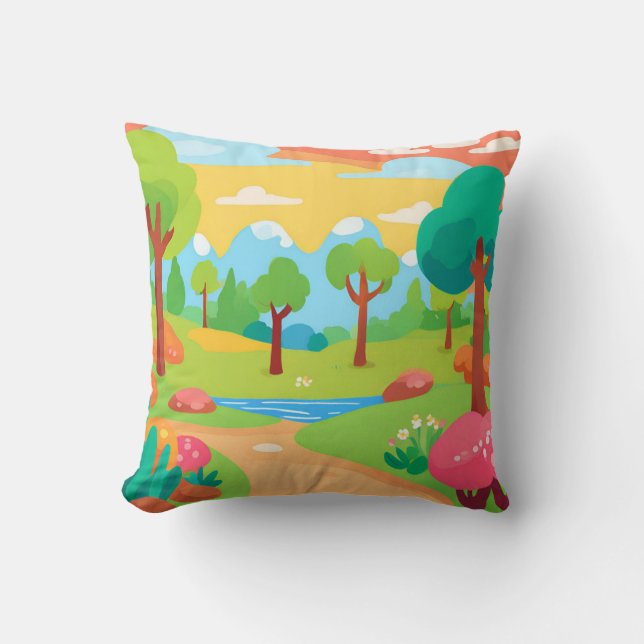 Landschaftsbild mit Bäumen Kissen (Vorderseite)