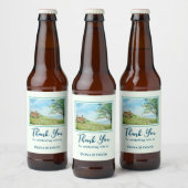 Landschaftsbild Mohnfeld Landschaft Wasserfarbe Bierflaschenetikett (Flaschen)