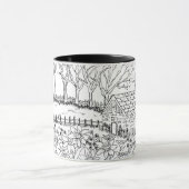 Landschaftsbild Pen & Tinte Tasse (Zentrum)