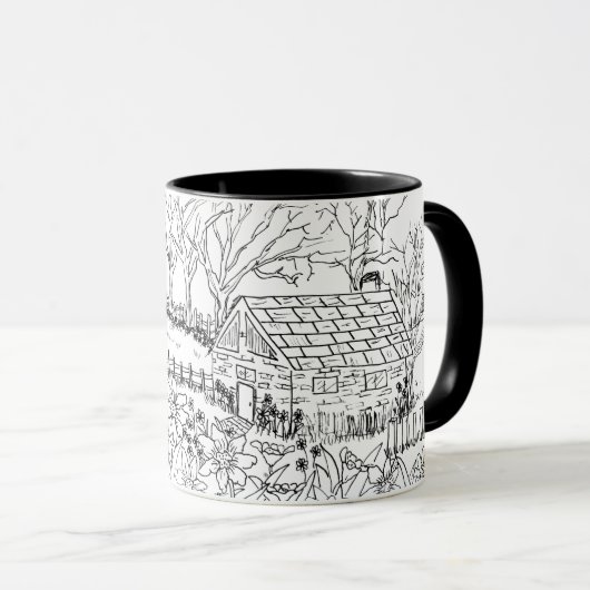 Landschaftsbild Pen & Tinte Tasse (VorderseiteRechts)
