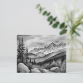 Landschaftsbild Schwarz-Weiß Postkarte (Stehend Vorderseite)