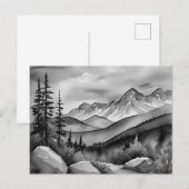 Landschaftsbild Schwarz-Weiß Postkarte (Vorne/Hinten)