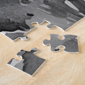 Landschaftsbild Schwarz-Weiß Puzzle (Seite)