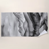 Landschaftsbild Schwarz-Weiß Strandtuch (Vorderseite)